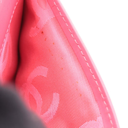 Chanel Bifold Wallet Cambon Line Black Leather Patent Zip — view 9