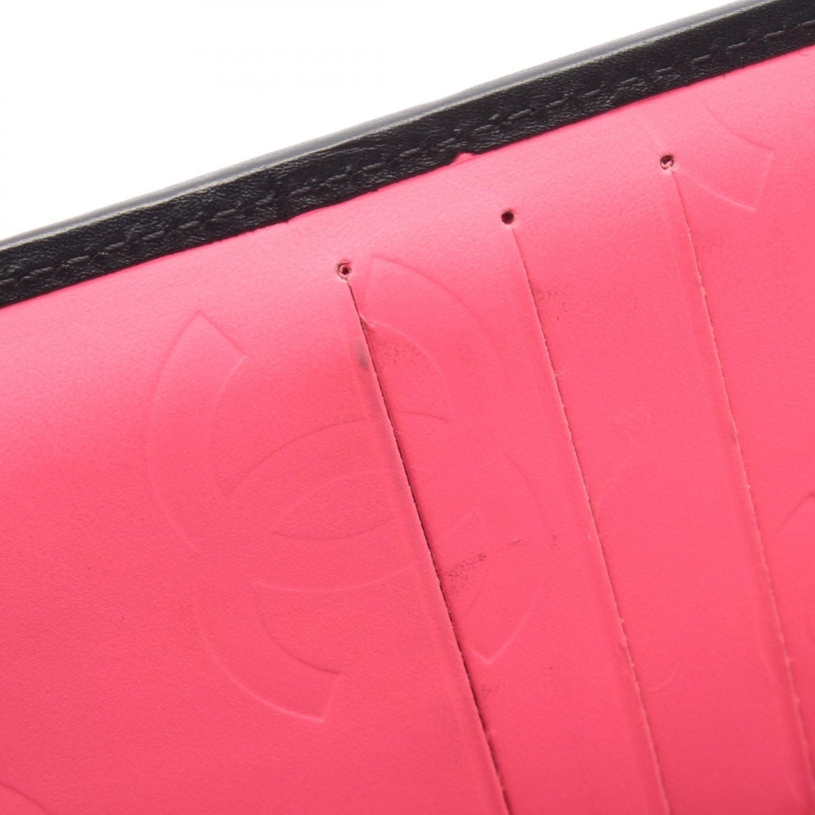 Chanel Bifold Wallet Cambon Line Black Leather Patent Zip — view 7