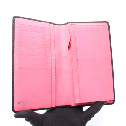 Chanel Bifold Wallet Cambon Line Black Leather Patent Zip — view 3