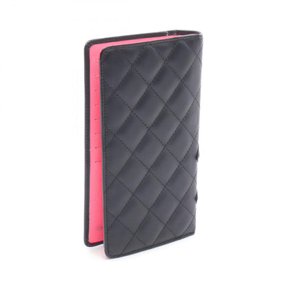 Chanel Bifold Wallet Cambon Line Black Leather Patent Zip — view 2
