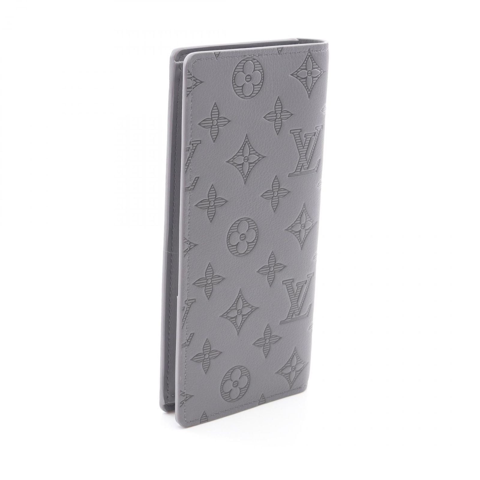 Louis Vuitton Bifold Wallet Portefeuille Brazza Gray Leather — view 2