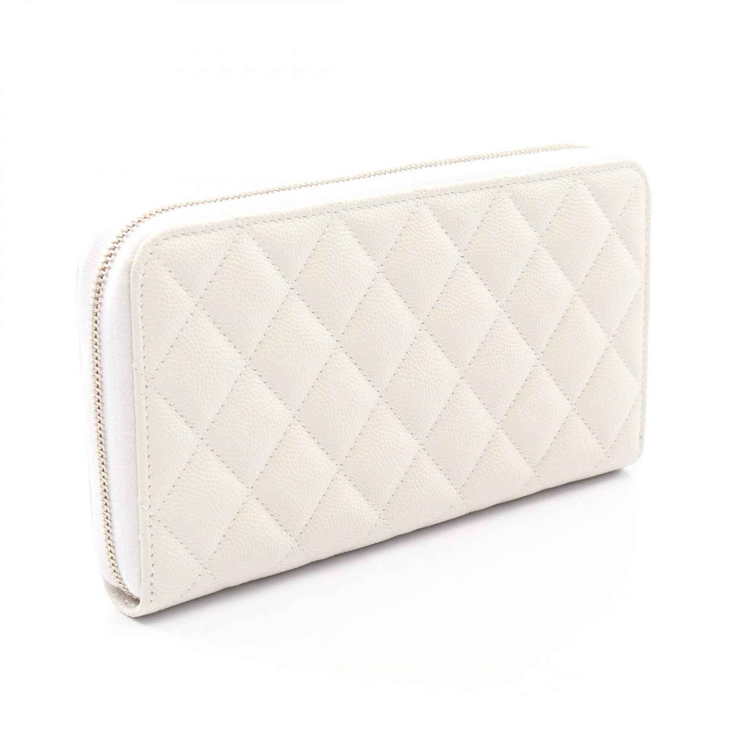 Chanel Round Wallet Quilted White Cowhide — view 2