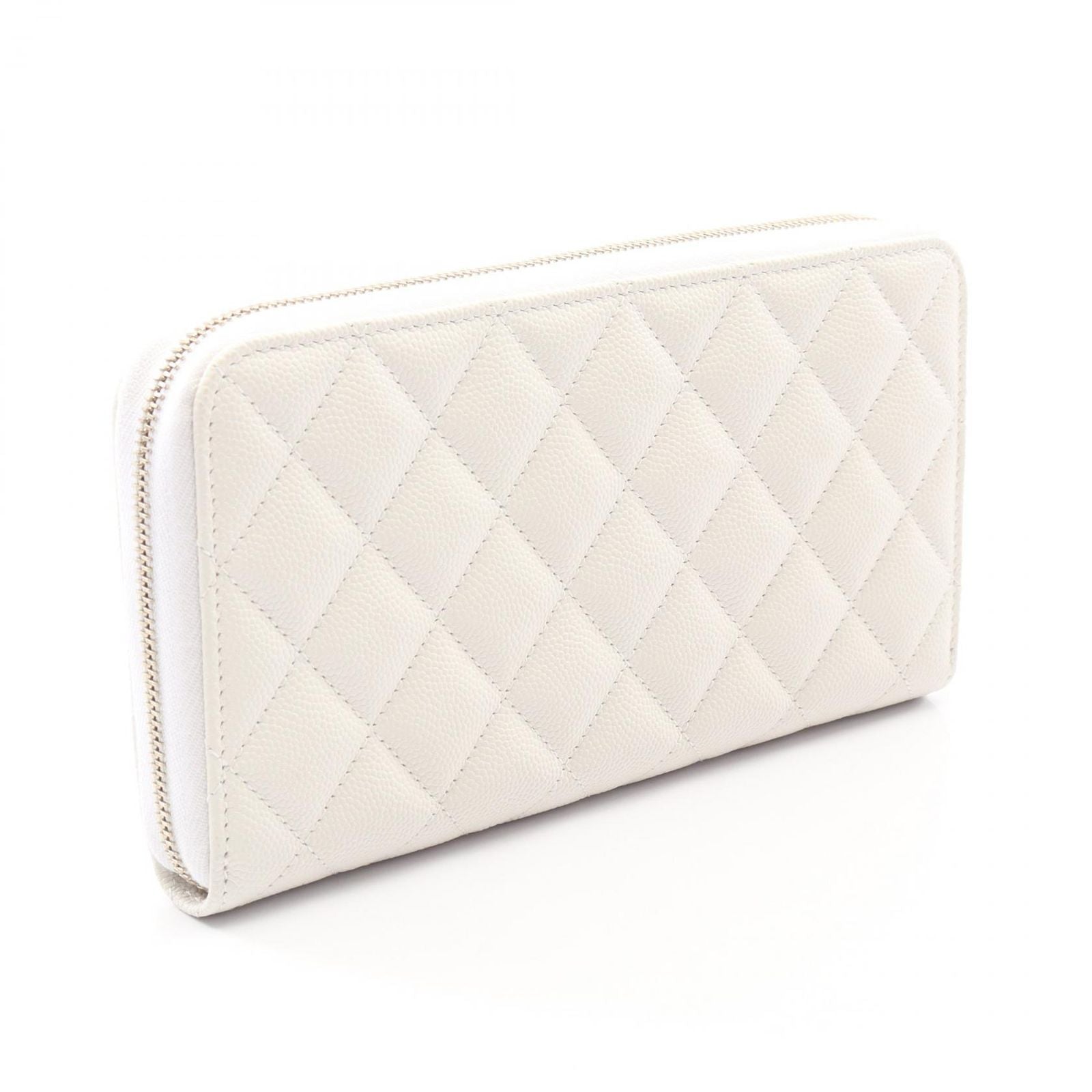 Chanel Round Wallet Quilted White Cowhide — view 2