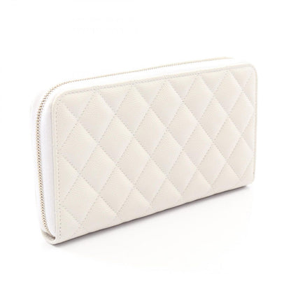 Chanel Round Wallet Quilted White Cowhide — view 2