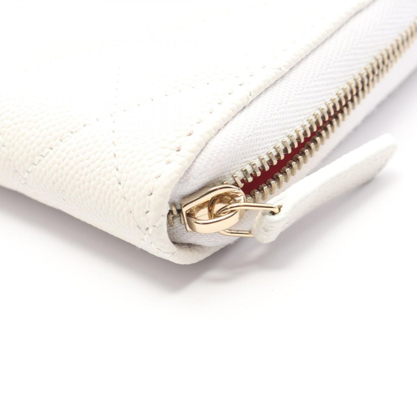 Chanel Round Wallet Quilted White Cowhide — view 6