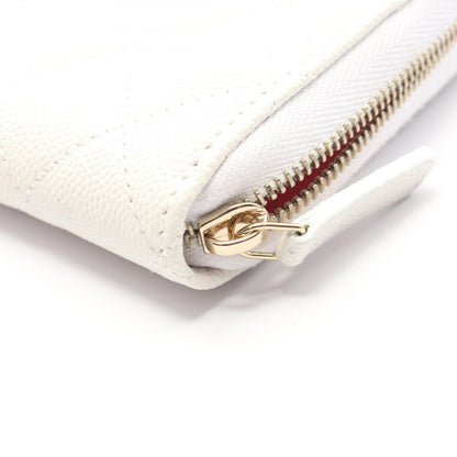 Chanel Round Wallet Quilted White Cowhide — view 6