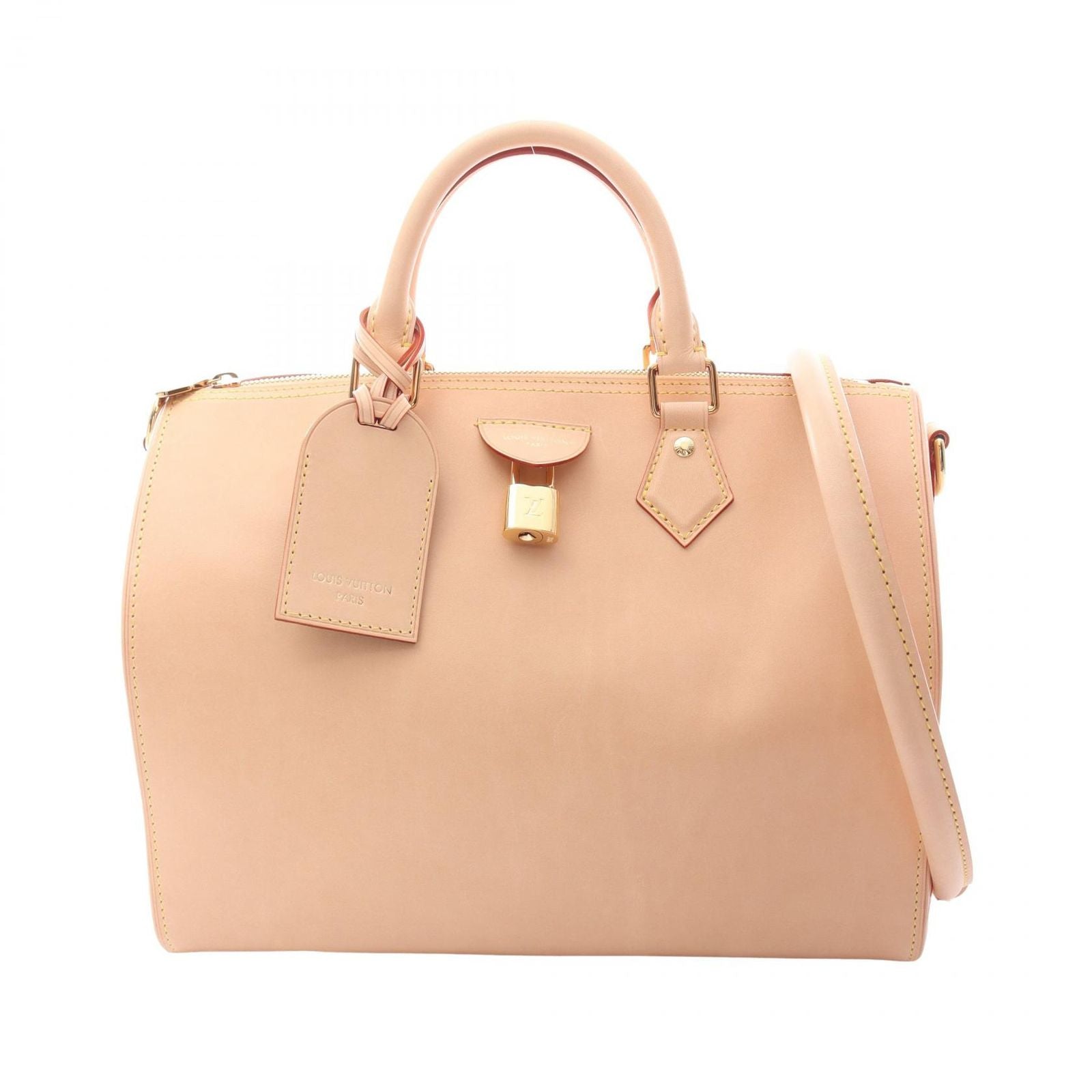Louis Vuitton Handbag Speedy Soft 30 Beige Leather Suzu
