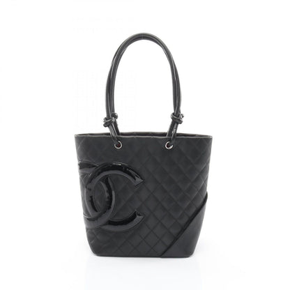 Chanel Tote Cambon Line Black Enamel Leather Patent