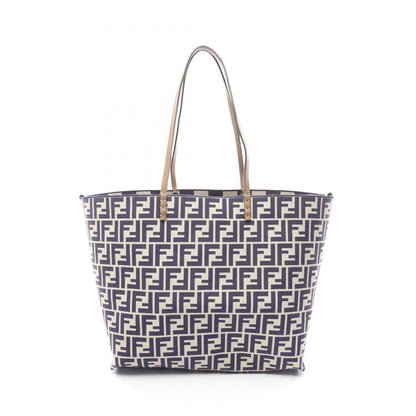Fendi Tote Large Roll Beige Navy Canvas Leather Lo-lo-zi — view 5