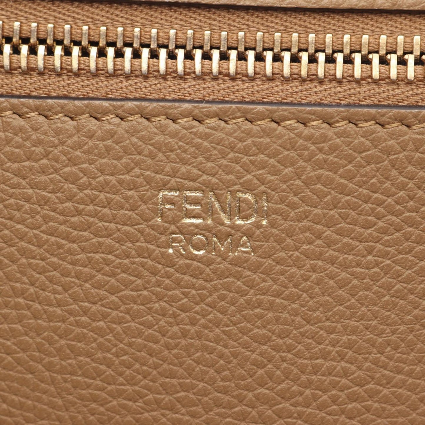 Fendi Tote Large Roll Beige Navy Canvas Leather Lo-lo-zi — view 4