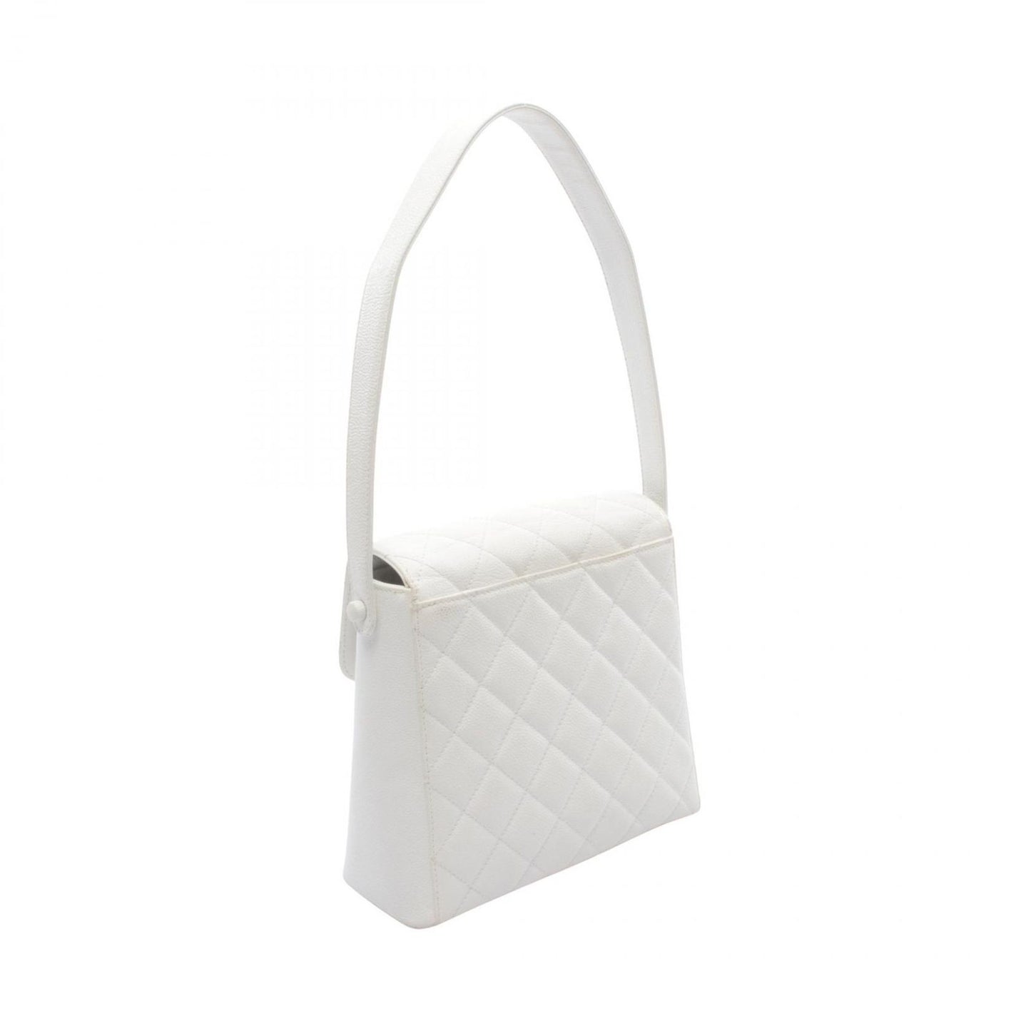 Chanel Shoulder Bag Quilted White Leather — view 2