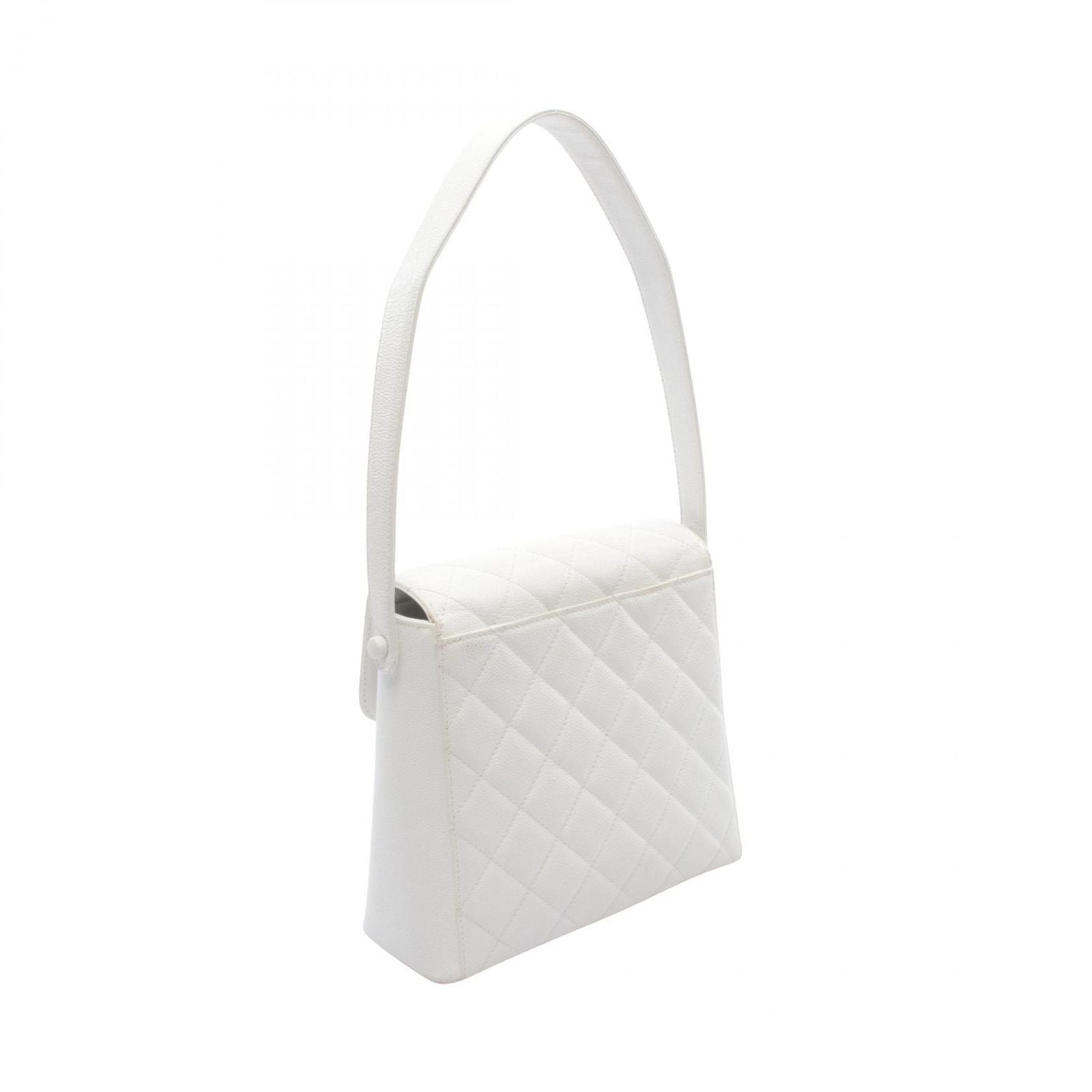 Chanel Shoulder Bag Quilted White Leather — view 2