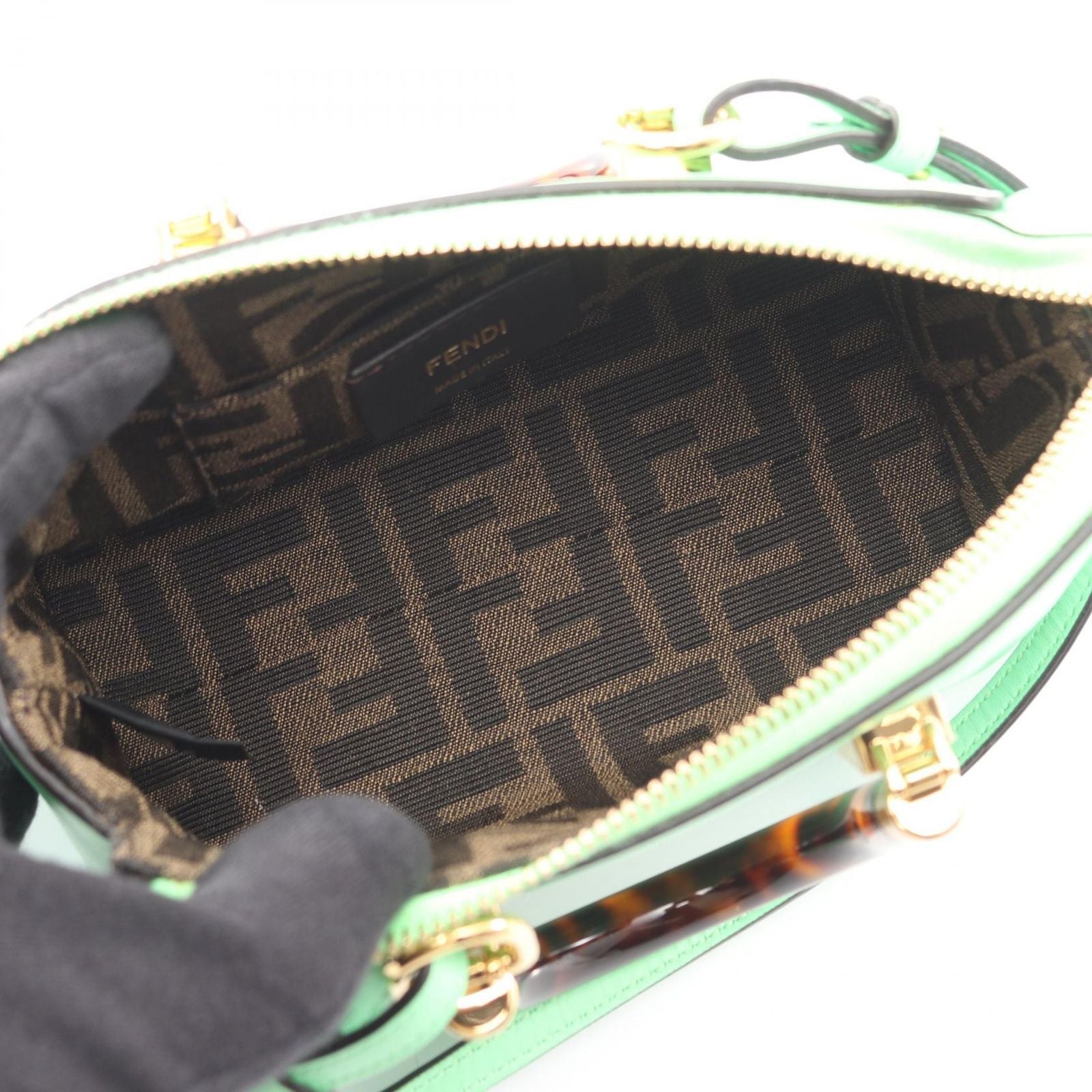 Fendi Handbag by the Way Mini Light Green Leather — view 3