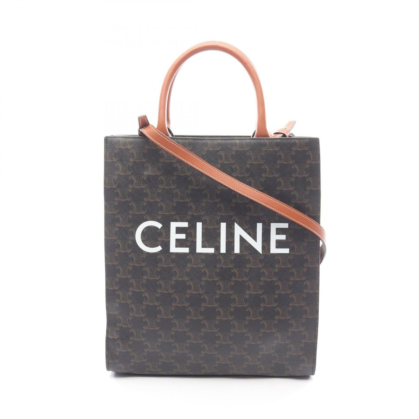 Celine Seri Tote Smo Ruba Tikalcaba 2-Way Black Brown Co Ting Canvas Leather