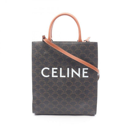 Celine Seri Tote Smo Ruba Tikalcaba 2-Way Black Brown Co Ting Canvas Leather