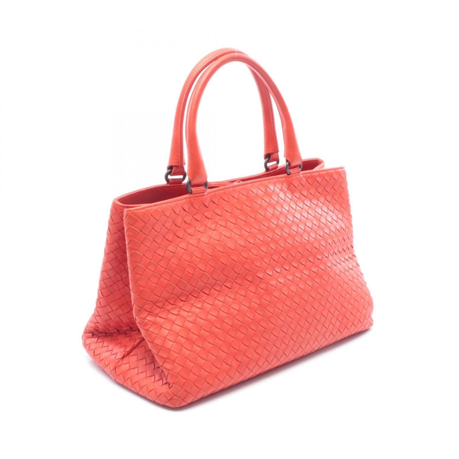 Bottega Veneta Tote Intrecha Top Red Leather Top — view 2