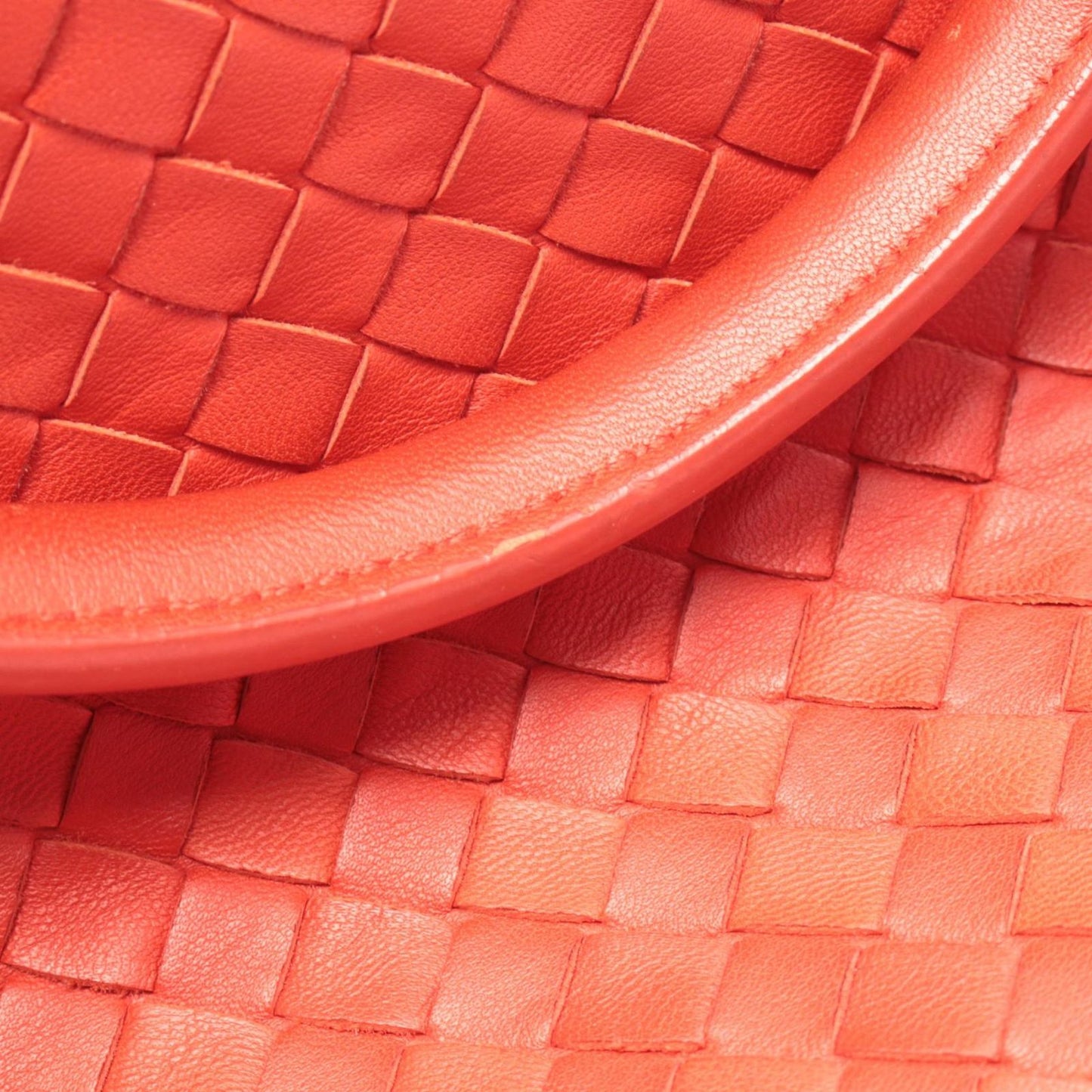 Bottega Veneta Tote Intrecha Top Red Leather Top — view 6