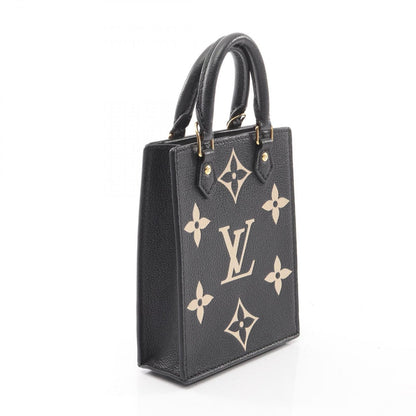 Louis Vuitton Handbag Petite Sac Plat Black Beige Leather — view 2