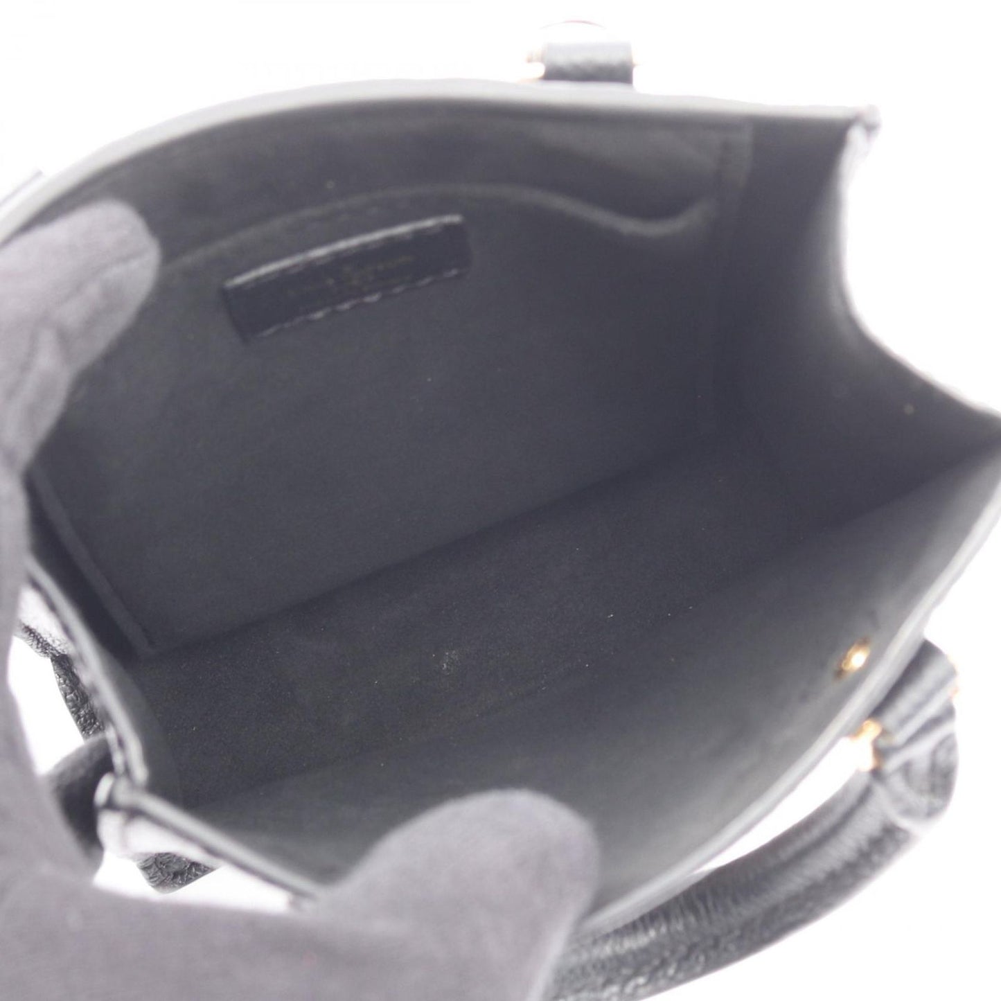 Louis Vuitton Handbag Petite Sac Plat Black Beige Leather — view 3