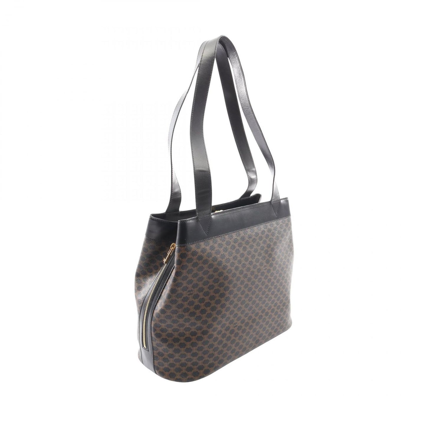 Celine Seri Tote Macadamia Black Coating Ting Canvas Leather Shoulder — view 2