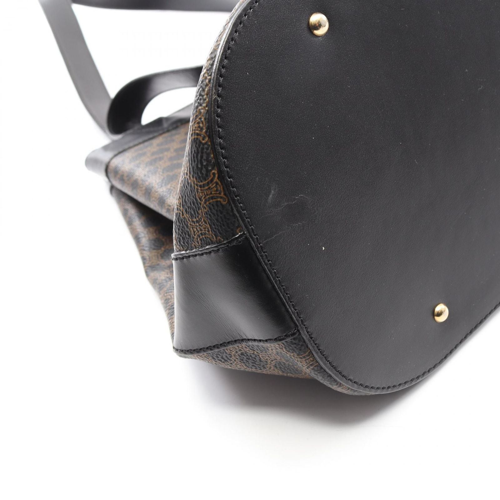 Celine Seri Tote Macadamia Black Coating Ting Canvas Leather Shoulder — view 6