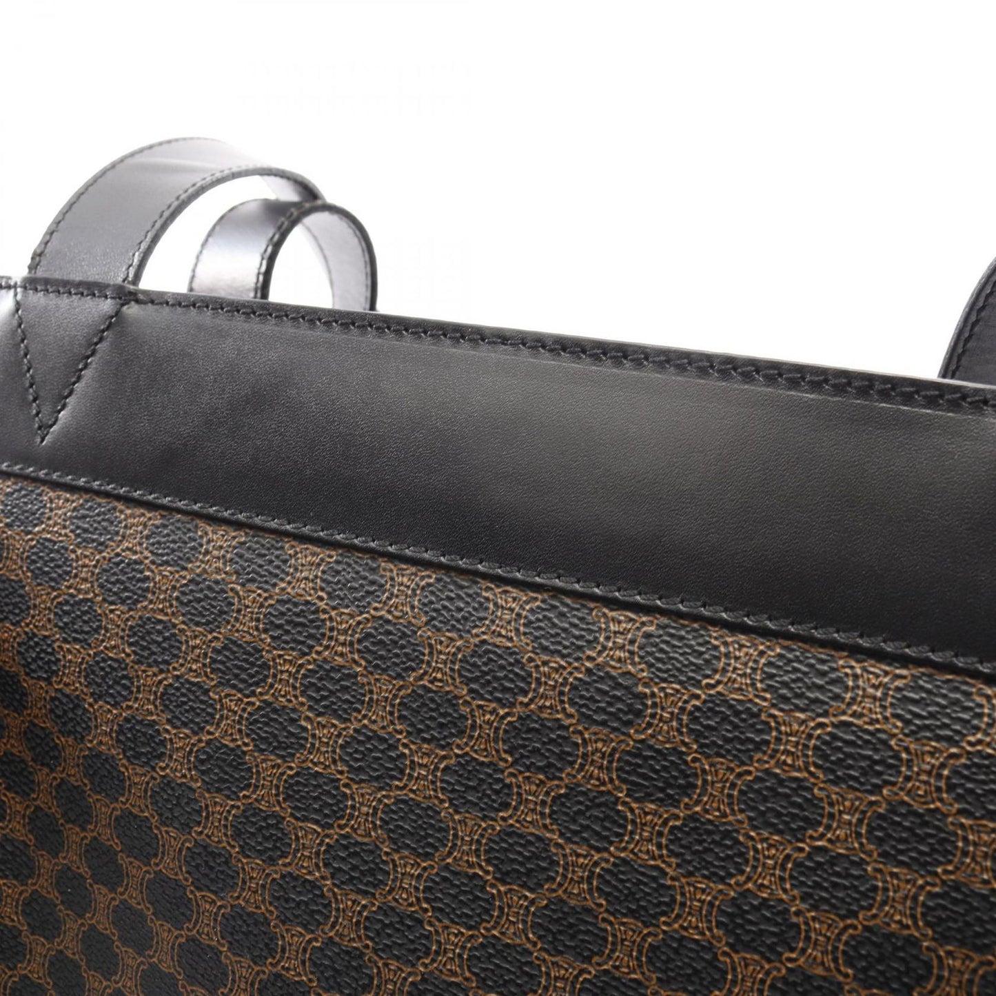 Celine Seri Tote Macadamia Black Coating Ting Canvas Leather Shoulder — view 9