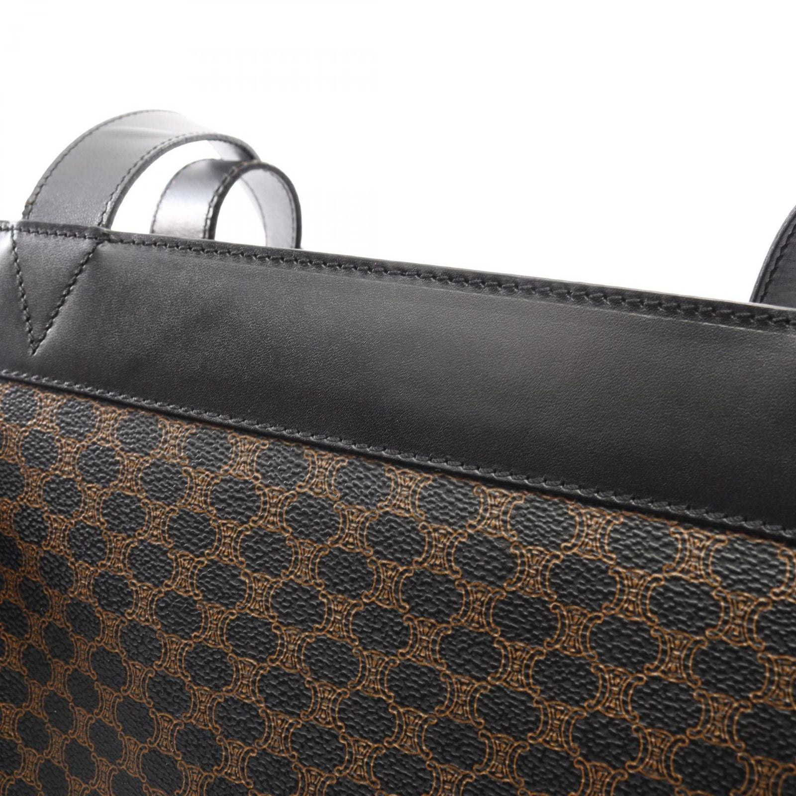 Celine Seri Tote Macadamia Black Coating Ting Canvas Leather Shoulder — view 9