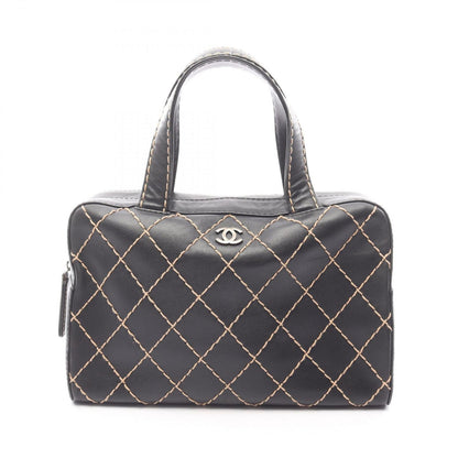 Chanel Handbag Wild Stitch Black Leather