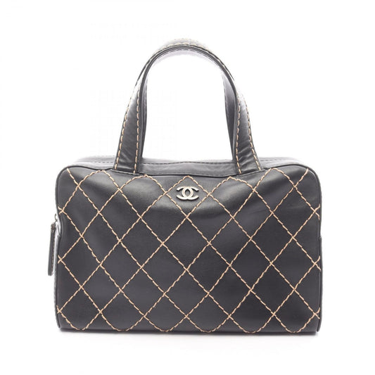 Chanel Handbag Wild Stitch Black Leather