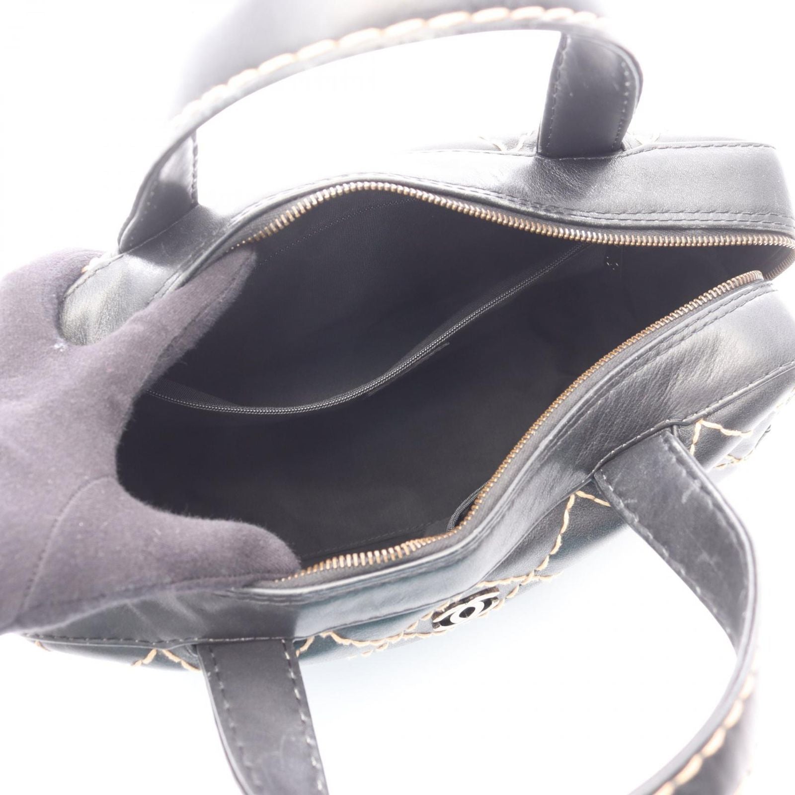 Chanel Handbag Wild Stitch Black Leather — view 3