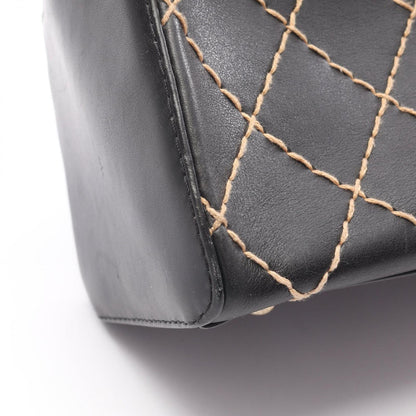 Chanel Handbag Wild Stitch Black Leather — view 8