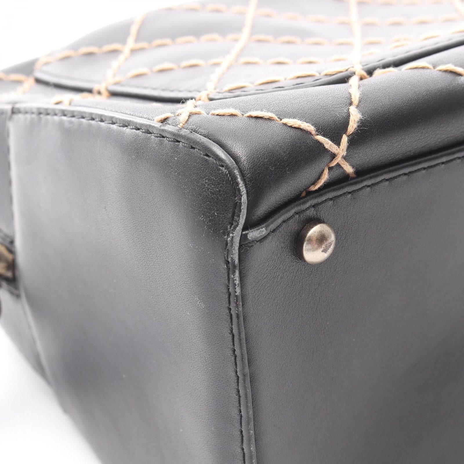 Chanel Handbag Wild Stitch Black Leather — view 9