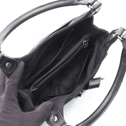 Balenciaga Handbag BB Monogram Black Canvas Leather — view 3