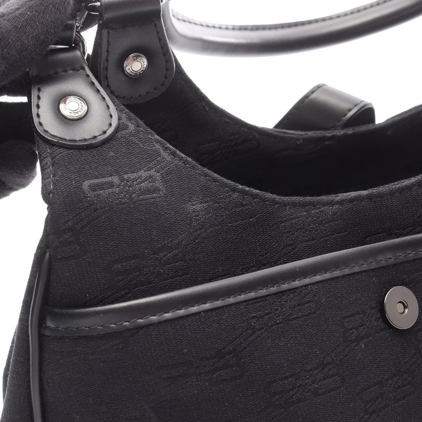 Balenciaga Handbag BB Monogram Black Canvas Leather — view 6
