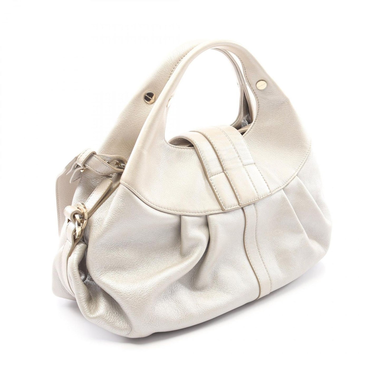Bvlgari Handbag Chandra Champagne Gold Leather — view 2