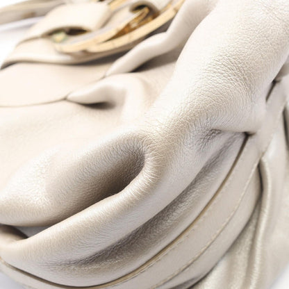Bvlgari Handbag Chandra Champagne Gold Leather — view 7