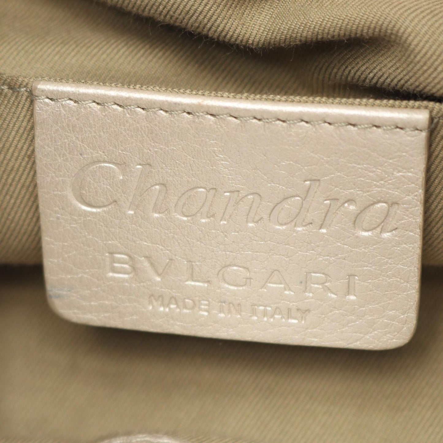Bvlgari Handbag Chandra Champagne Gold Leather — view 4