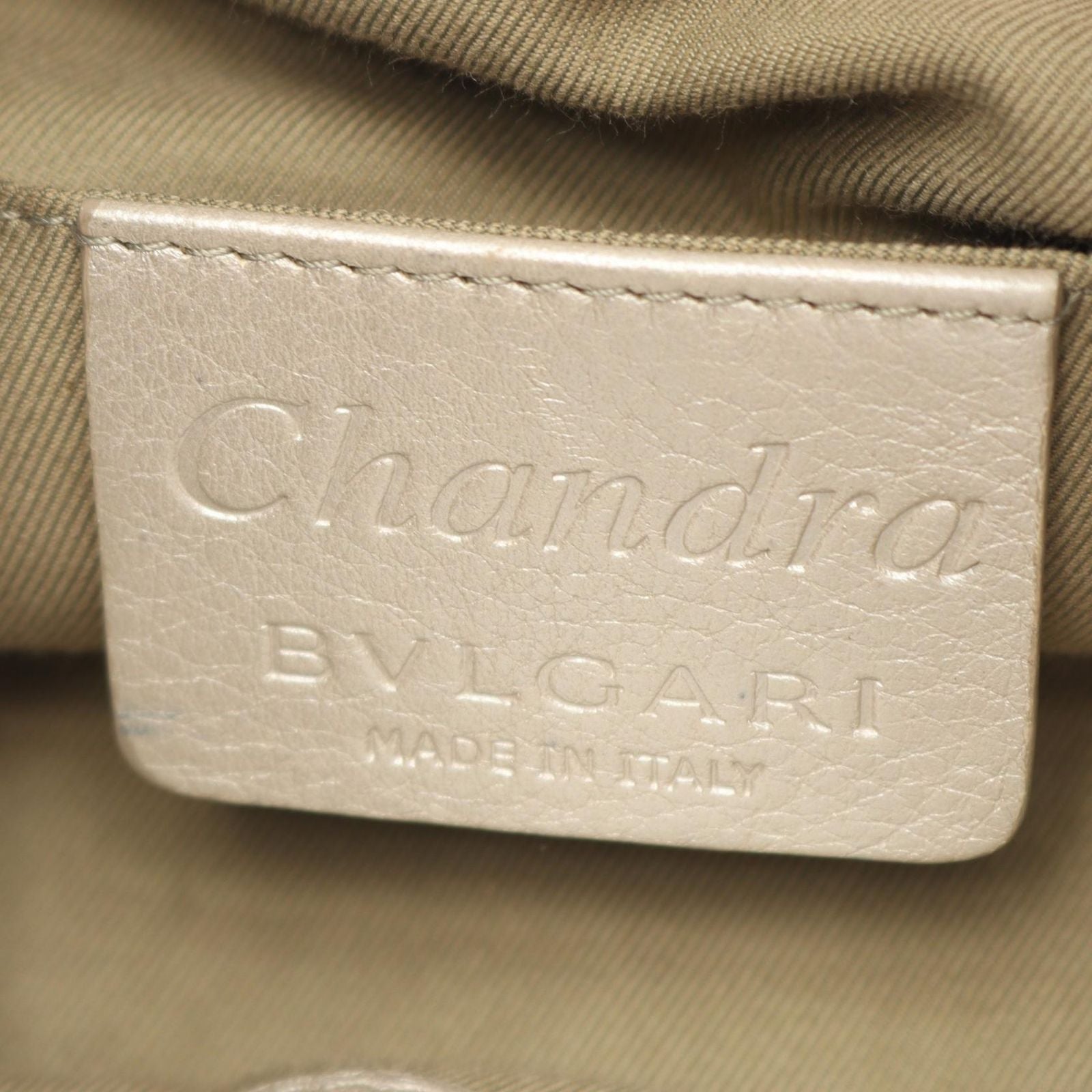 Bvlgari Handbag Chandra Champagne Gold Leather — view 4