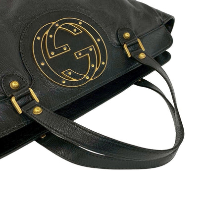 Gucci Interlocking Studs Leather Mini Tote Boston Bag Black — view 4