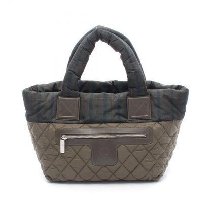 Chanel Tote Coco Small Khaki Green Nylon Leather