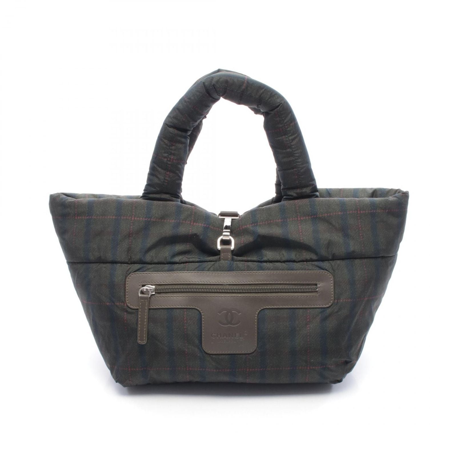 Chanel Tote Coco Small Khaki Green Nylon Leather — view 5