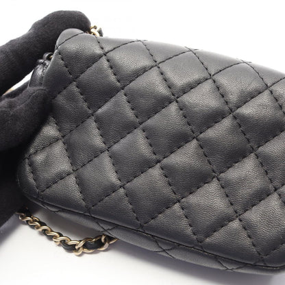 Chanel Shoulder Bag Quilted Mini Black Lambskin Chain — view 9