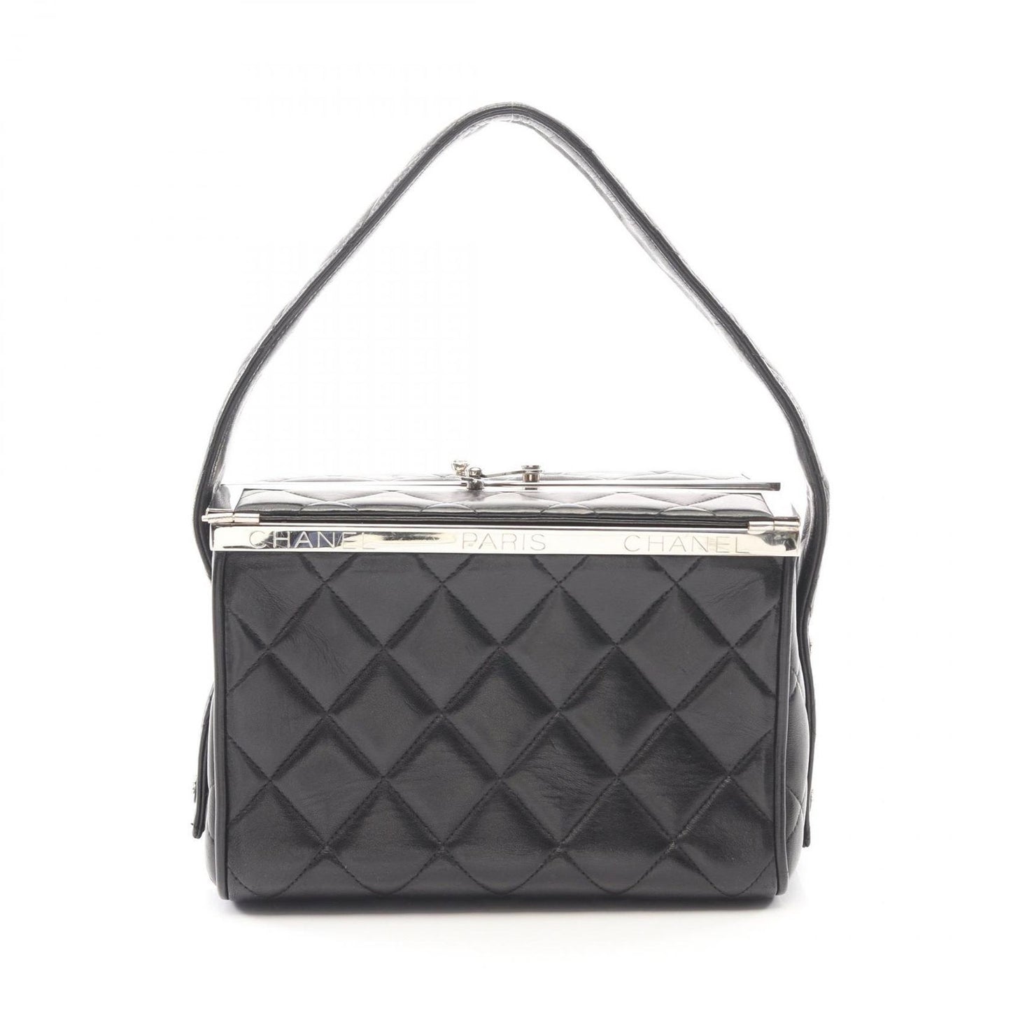 Chanel Handbag Quilted Black Lambskin Vanity