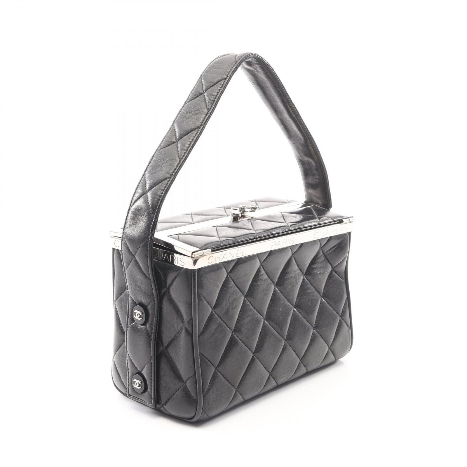 Chanel Handbag Quilted Black Lambskin Vanity — view 2