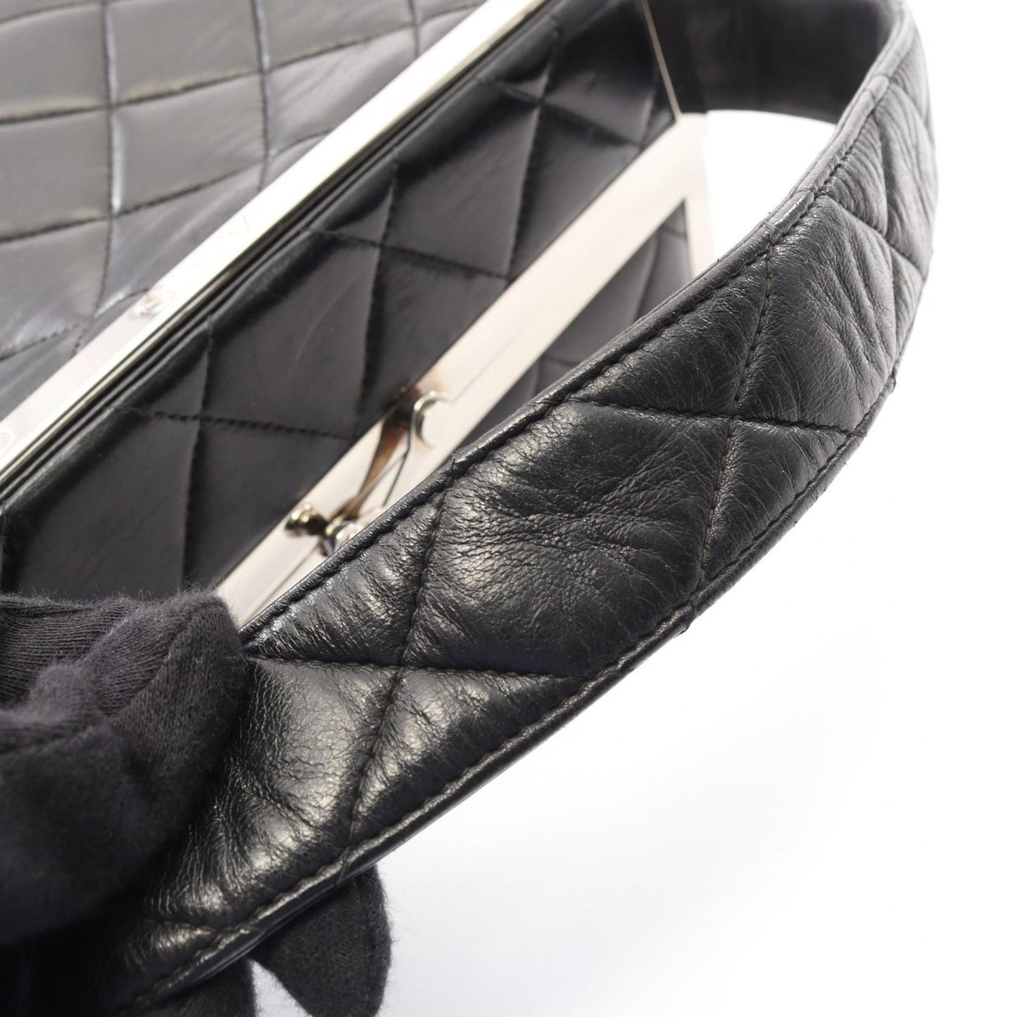 Chanel Handbag Quilted Black Lambskin Vanity — view 7