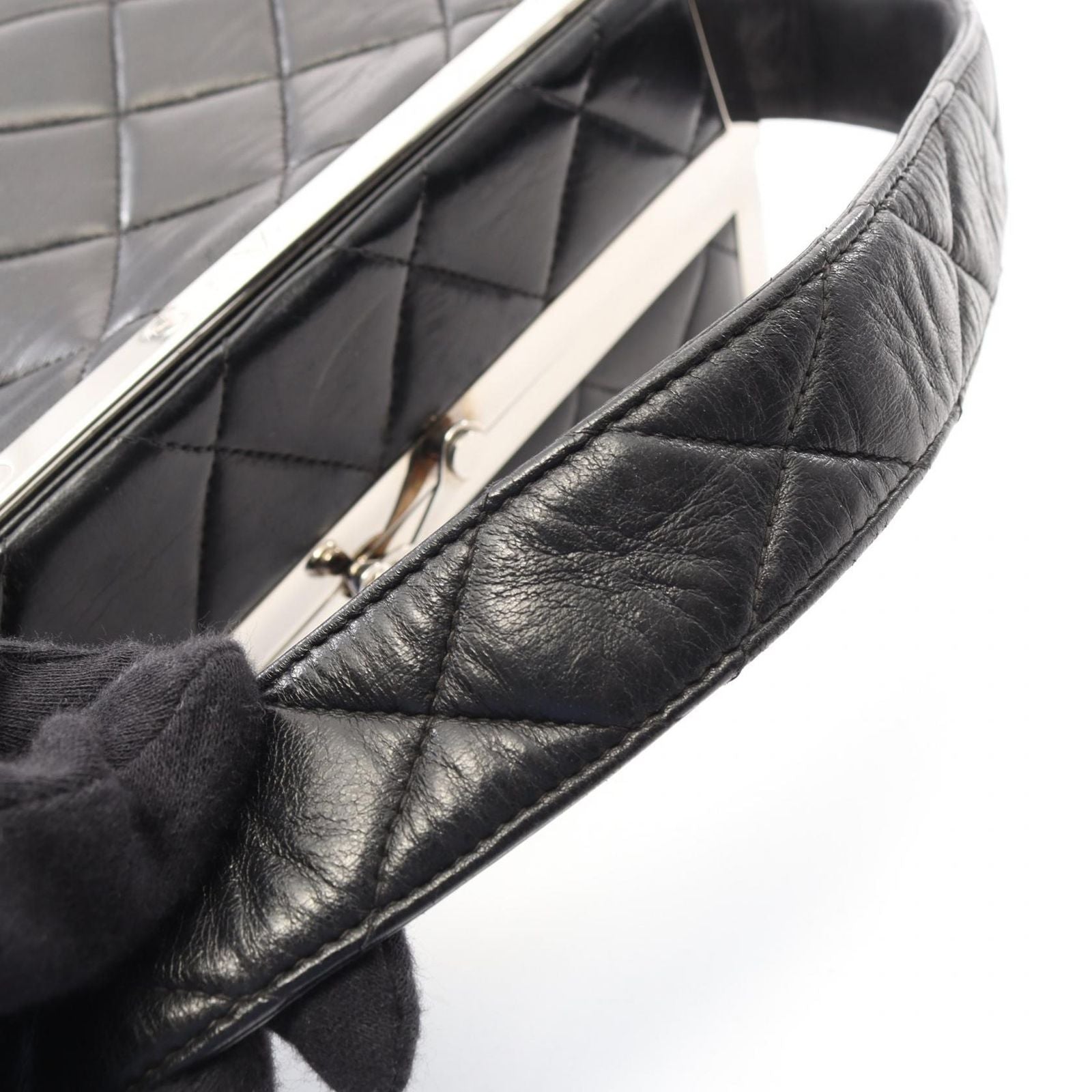 Chanel Handbag Quilted Black Lambskin Vanity — view 7