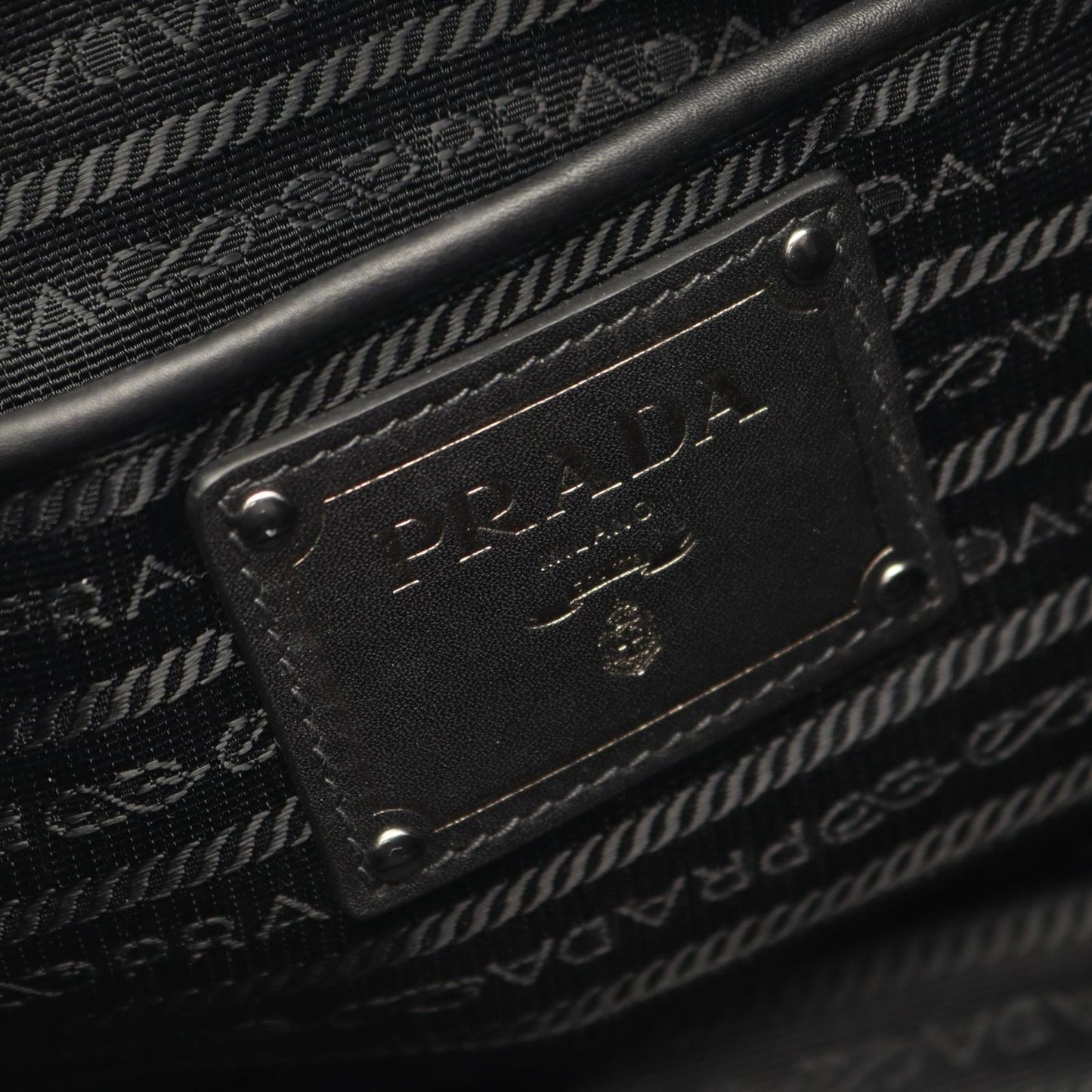 Prada Handbag Soft Calf 2-Way Black Leather Tote — view 4