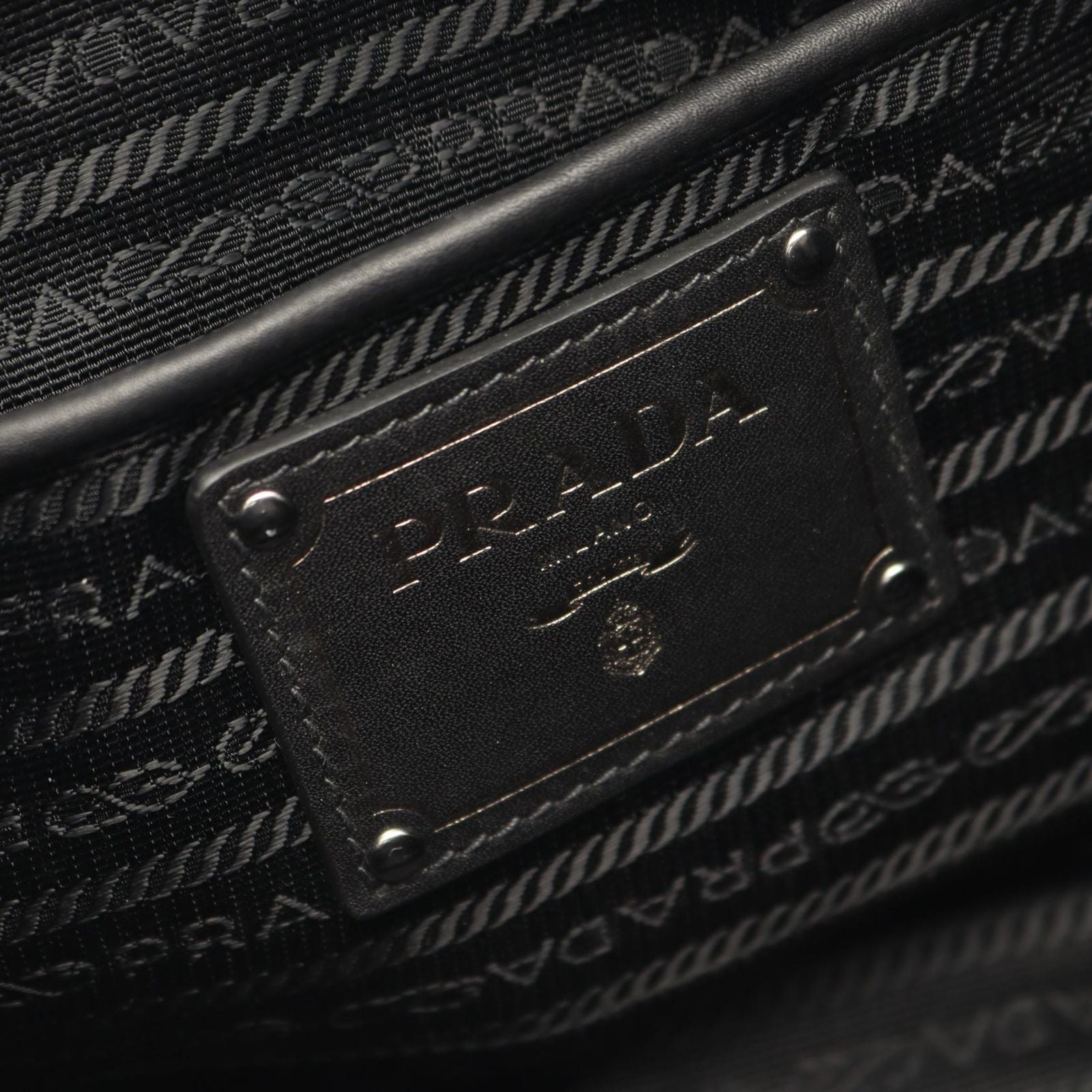 Prada Handbag Soft Calf 2-Way Black Leather Tote — view 4