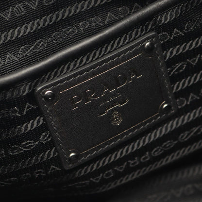 Prada Handbag Soft Calf 2-Way Black Leather Tote — view 4