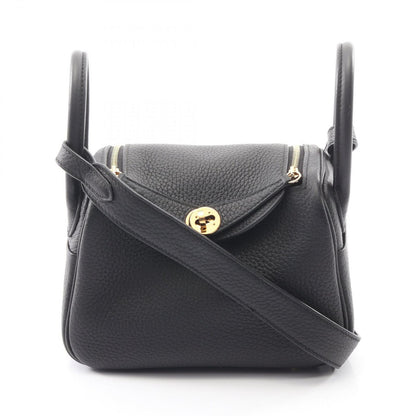 Hermes Shoulder Bag Lindy Mini Black Leather